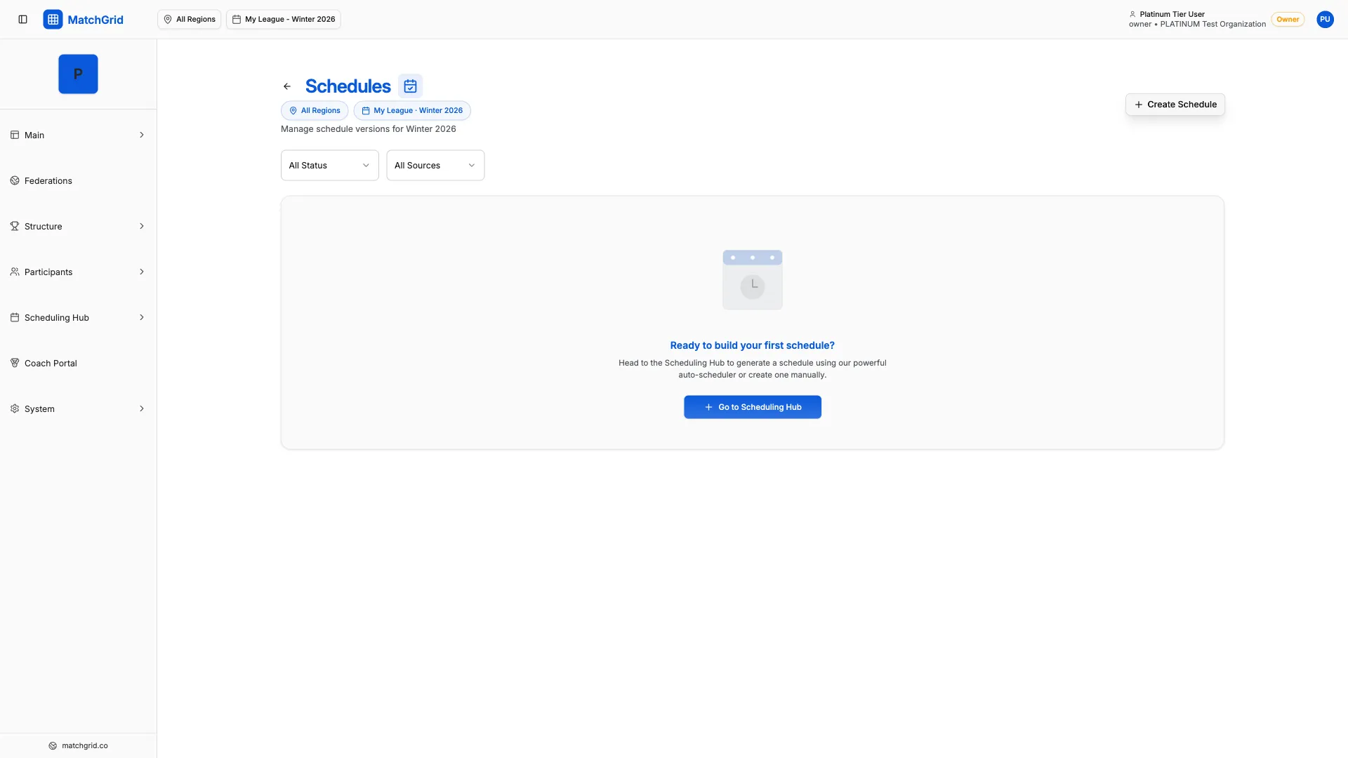 Calendar view selector toolbar