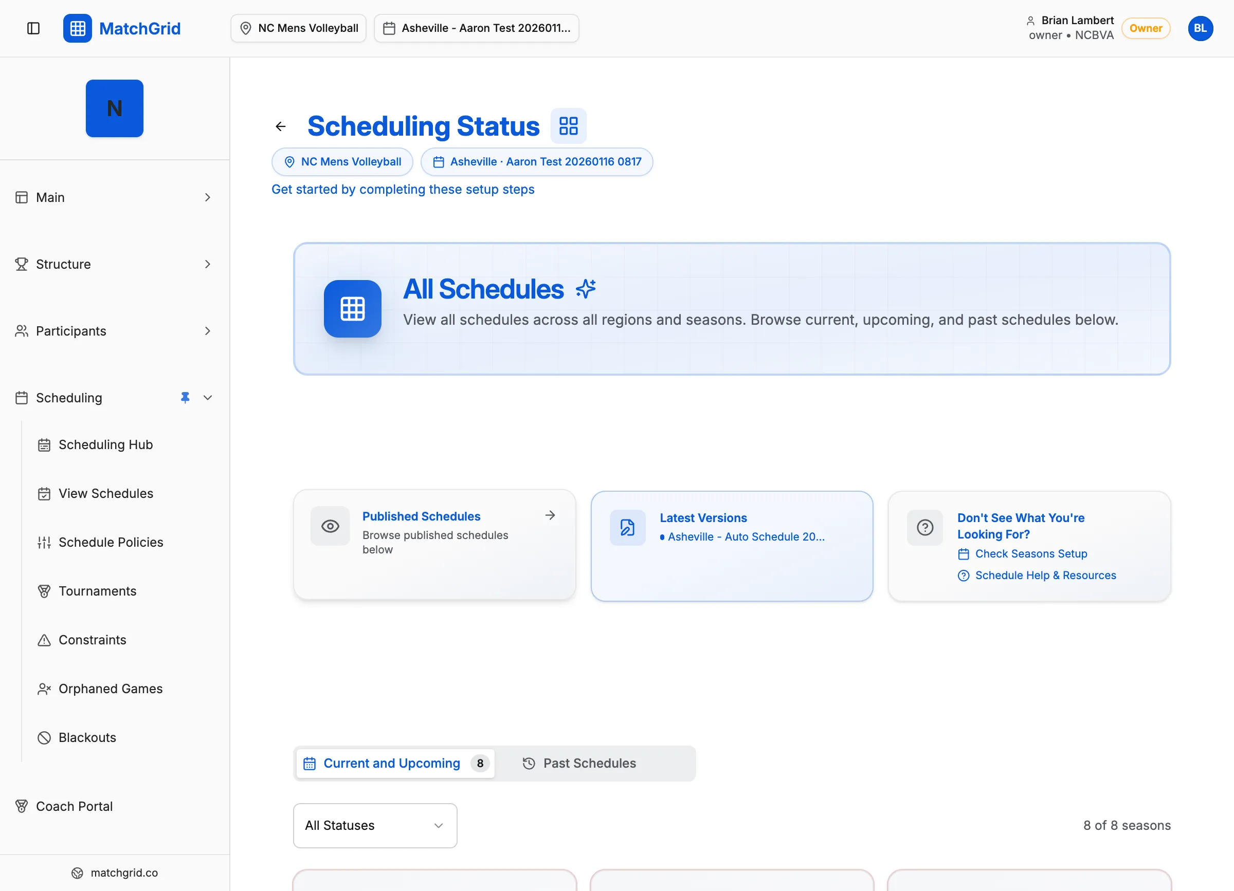 Full dashboard view showing metrics grid, setup workflow, and sidebar navigation
