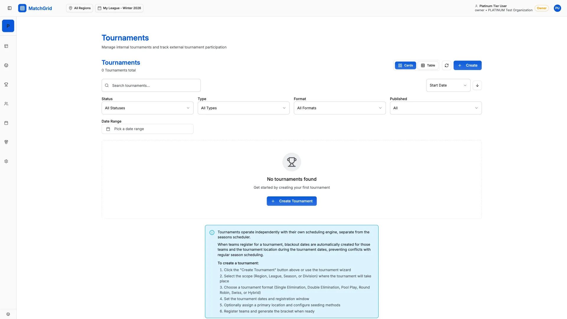 Tournament bracket visualization showing matches, teams, and advancement paths